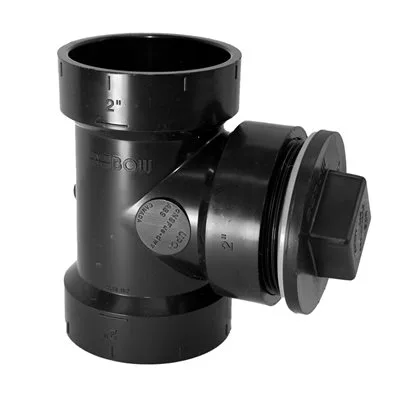 ABS Cleanout Tee With Plug - 2"