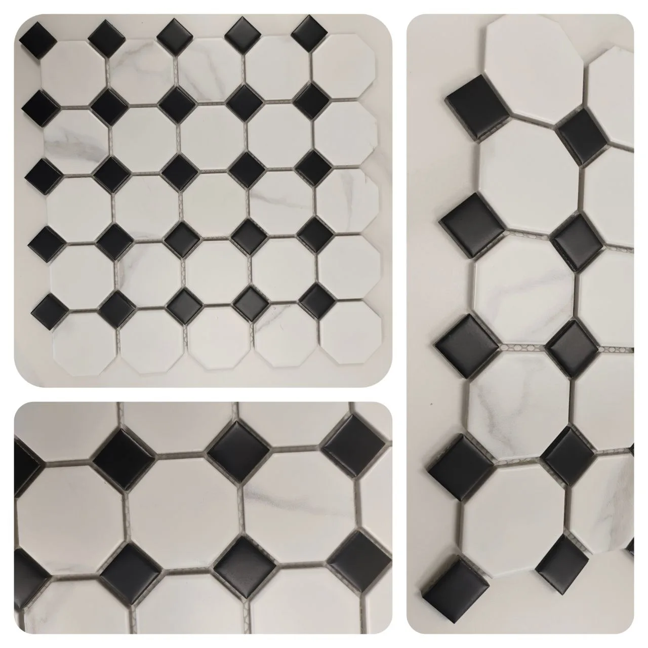 YH9055 Shower Floor - Octagon, White & Black