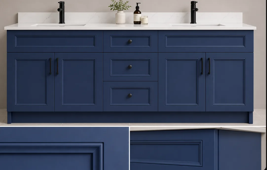 Plywood Vanity - Style C, Blue, 72"