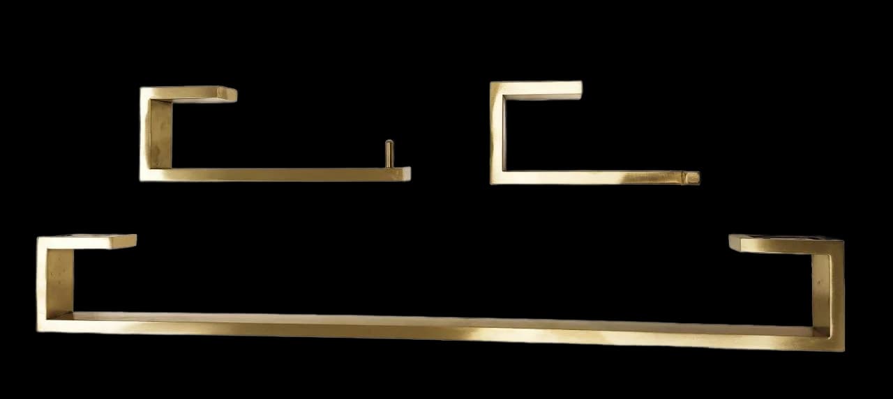 KPT 3-Piece Bathroom Set – Square, Gold