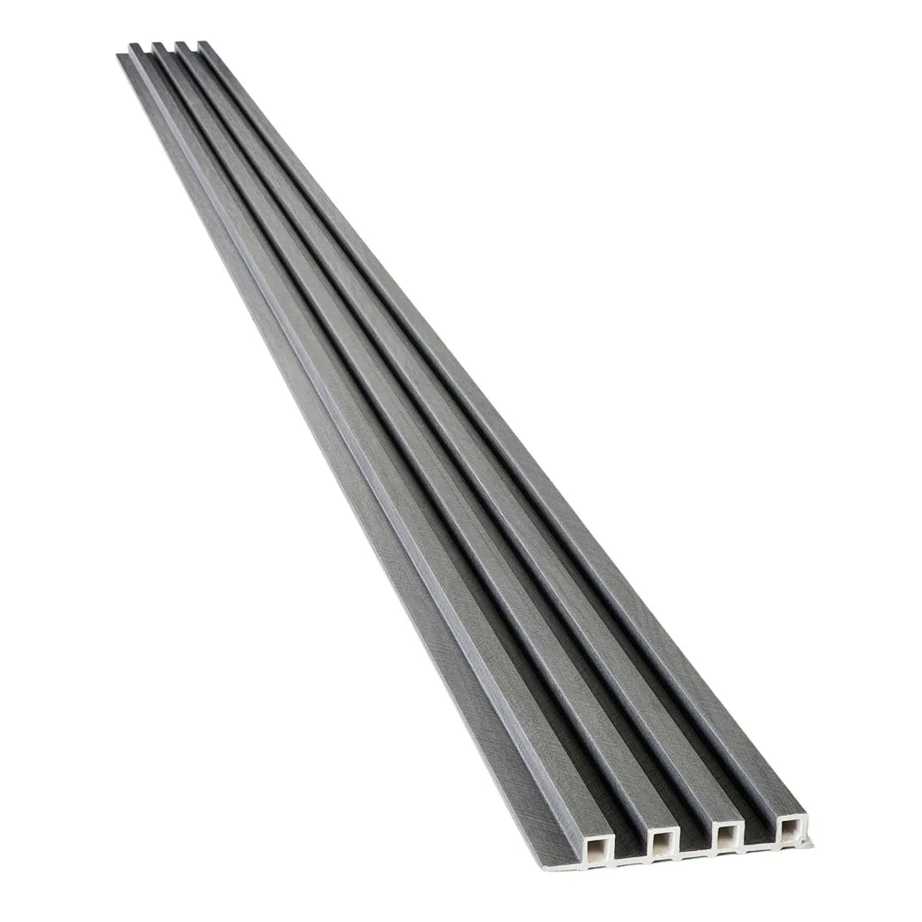 Two-Tone Grey & Black WPC Fluted Panel